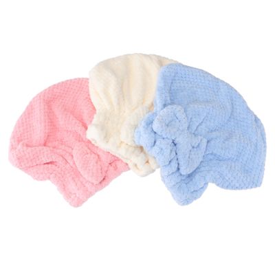 BIUDECO 3Pcs Absorbent Hair Drying Towel Soft Coral Fleece Hair Wrap for Fast Drying for Wet Hair Use Bowknot Design for Style and Comfort