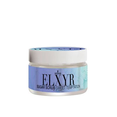 Sensuva ELXYR Sugar Scrub | Premium Exfoliating Body Scrub Removes Dead, Dry Skin for a Soft & Hydrated Feel | Nourishing Essential Body Care | Sweet Temptation Vanilla, Sugar, Sweet Pea | 8oz.