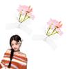 1 Pair Flower Hair Clips for Women Girls Lace Bow Hair Clip for Thin Thick Hair Barrette with Flower Bowknot Duck Billed Hair Clips for Women Girls Party Wedding Hair Accessories view 1
