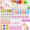 60PCS Spa Party Supplies for Girls, Include Face Masks, Hand Cream, Lip Balm, Foot Bath Bombs, Lip Mask, Under Eye Patches, Compressed Towels, Spa Birthday and Sleepover Party Supplies for Girls Women view 1