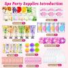 60PCS Spa Party Supplies for Girls, Include Face Masks, Hand Cream, Lip Balm, Foot Bath Bombs, Lip Mask, Under Eye Patches, Compressed Towels, Spa Birthday and Sleepover Party Supplies for Girls Women view 2