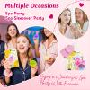 60PCS Spa Party Supplies for Girls, Include Face Masks, Hand Cream, Lip Balm, Foot Bath Bombs, Lip Mask, Under Eye Patches, Compressed Towels, Spa Birthday and Sleepover Party Supplies for Girls Women view 3