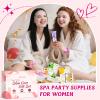 60PCS Spa Party Supplies for Girls, Include Face Masks, Hand Cream, Lip Balm, Foot Bath Bombs, Lip Mask, Under Eye Patches, Compressed Towels, Spa Birthday and Sleepover Party Supplies for Girls Women view 4