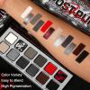 Afflano Goth Makeup Gray Black Eyeshadow Palette, Grunge Smokey Eye Eyeshadow Palette Highly Pigmented, Blendable Chrome Glitter Silver White Grey Dark Red Eye Shadow Palette, Emo SFX Halloween Makeup view 2