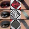 Afflano Goth Makeup Gray Black Eyeshadow Palette, Grunge Smokey Eye Eyeshadow Palette Highly Pigmented, Blendable Chrome Glitter Silver White Grey Dark Red Eye Shadow Palette, Emo SFX Halloween Makeup view 3