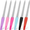 6Pcs Colorful Metal Nail Files for Natural Nails, Grit Fingernail Files with Non-Slip Handle for Women Men Toenails and Fingernails view 1