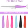 6Pcs Colorful Metal Nail Files for Natural Nails, Grit Fingernail Files with Non-Slip Handle for Women Men Toenails and Fingernails view 2