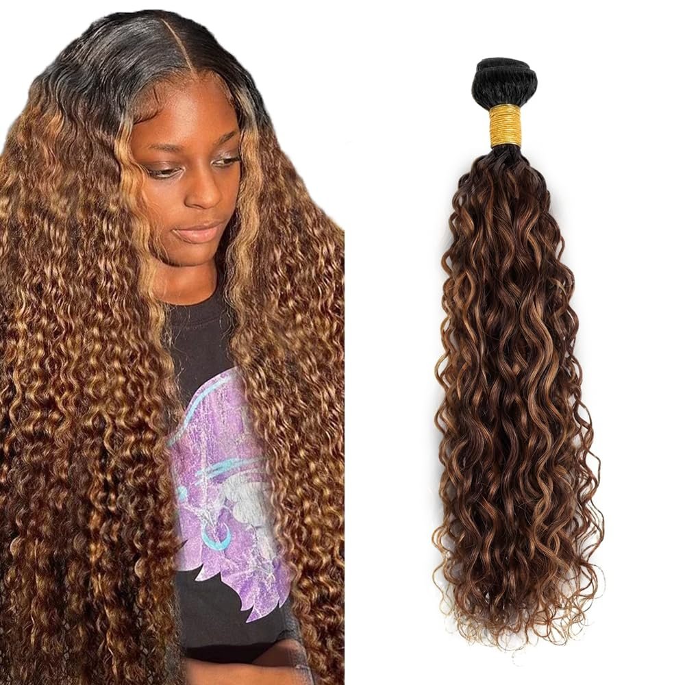 26 inch Ombre Brown Bundles P4/30 Human Hair Bundles #4 Water Wave Bundle Highlight Human Hair Bundle