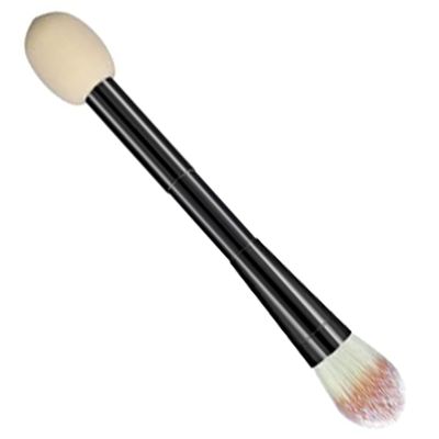 BIUDECO Dual Ended Makeup Brush with Blending Sponge for Foundation Concealer and Powder Application Sturdy Handle Easy to Carry for Professional and Home Use