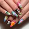 24Pcs Flower Medium Almond Fake Nails Summer Colorful Floral Press on Nails Various Patterns Glue on Nails Reusable Acrylic Nails For Women Nail Art Supplies view 1