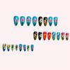 24Pcs Flower Medium Almond Fake Nails Summer Colorful Floral Press on Nails Various Patterns Glue on Nails Reusable Acrylic Nails For Women Nail Art Supplies view 2