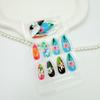 24Pcs Flower Medium Almond Fake Nails Summer Colorful Floral Press on Nails Various Patterns Glue on Nails Reusable Acrylic Nails For Women Nail Art Supplies view 3