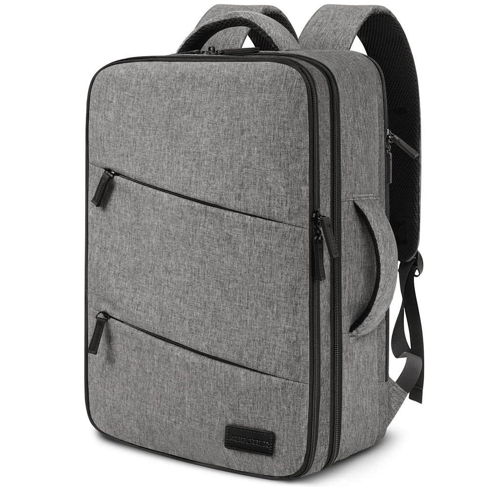AUROTIER Barber Bag with Insulated Pocket, Portable Backpack for Clippers and Supplies, Travel Hairstylist Smart Bag with USB Charging Port, Water-resistant, Grey