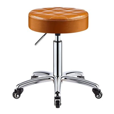 MNBVH Rolling Stool with Wheels PU Leather Round Cushion Backless Doctor Stools Hydraulic Swivel Chair Adjustable 41-56cm for Spa Salon Medical Office Tattoo Home Car Shop Massage(Color:G)