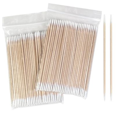200 Pcs Pointed Cotton Swabs  4-Inch Double-Sided Microblading Cotton Swab with Wooden Sticks for Makeup Application, Nail Care, and Tight Space  Soft, Lint-Free, Disposable Tattoo and Craft Tools