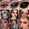 Black Gray Red Goth Makeup Palette, High Pigmented Grey Silver Brown Matte Shimmer Smokey Eyeshadow Palette, 12 Color Long Last Dark Emo Grunge Vampire Eye Shadow for Daily & Halloween Clown,Blendable view 3