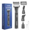 ULAIDO Body Hair Trimmer for Men, 4 in 1 Versatile Trimmer Shavers for Groin/Ball/Beard/Eyebrow/Nose/Ear Hair Shaver, USB-C Electric Pubic Hair Trimmer for Smooth Shaving with Storage Bag view 1
