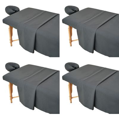 4 Sets Extra Thick Massage Table Sheets Sets Soft Premium Microfiber 3 Piece Set Massage Sheet Set for Salon Spa Bed Include Fitted Covers Flat Sheets Face Cradle Cover