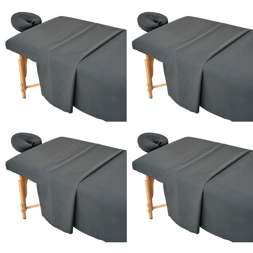 4 Sets Extra Thick Massage Table Sheets Sets Soft Premium Microfiber 3 Piece Set Massage Sheet Set for Salon Spa Bed Include Fitted Covers Flat Sheets Face Cradle Cover