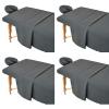 4 Sets Extra Thick Massage Table Sheets Sets Soft Premium Microfiber 3 Piece Set Massage Sheet Set for Salon Spa Bed Include Fitted Covers Flat Sheets Face Cradle Cover view 1