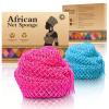 SpiralScgv African Net Bath Sponge, Premium Body Exfoliator, Rose Red Blue, Nylon, 2 Pack, Gentle Scrub for Dry Sensitive Skin view 1