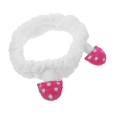 ASAKKURA Cute Mushroom Headband for Women Flannel Face Washing Hairband 1 Piece Wide Elastic Spa Accessory for Skincare and Makeup