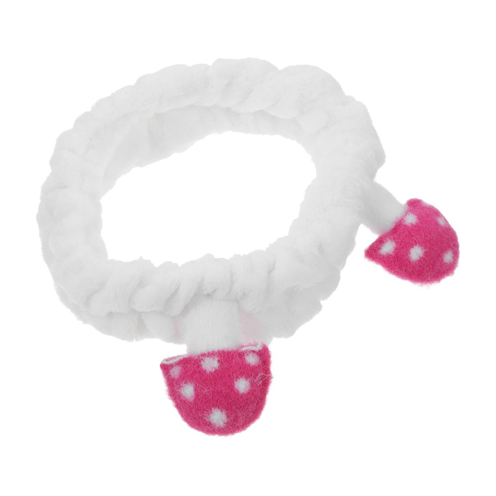 ASAKKURA Cute Mushroom Headband for Women Flannel Face Washing Hairband 1 Piece Wide Elastic Spa Accessory for Skincare and Makeup