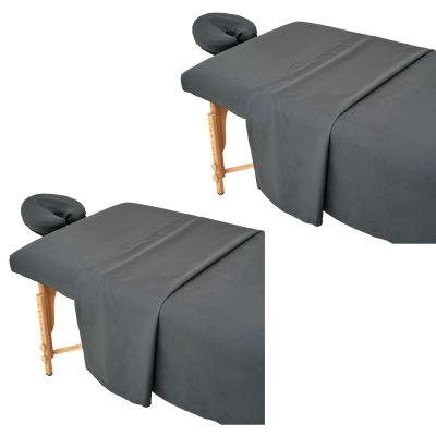 2 Sets Extra Thick Massage Table Sheets Sets Soft Premium Microfiber 3 Piece Set Massage Sheet Set for Salon Spa Bed Include Fitted Covers Flat Sheets Face Cradle Cover