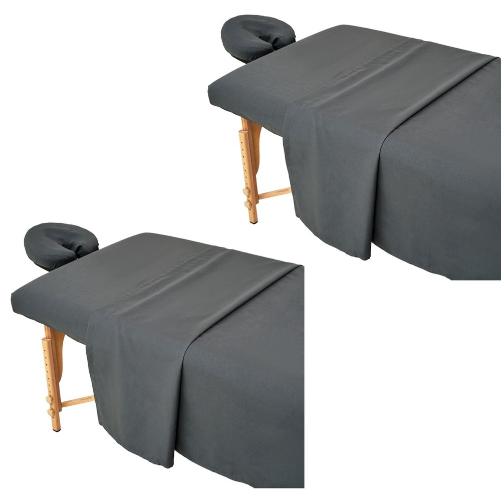 2 Sets Extra Thick Massage Table Sheets Sets Soft Premium Microfiber 3 Piece Set Massage Sheet Set for Salon Spa Bed Include Fitted Covers Flat Sheets Face Cradle Cover