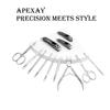 Apexay 12-Piece Manicure & Grooming Kit  Stainless Steel Nail Clippers, Cuticle Tools, Nose & Ear Scissors in Travel-PU Leather Case view 2