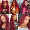 FuivJuix #99J Burgundy Bundles Water Wave Bundles Human Hair 30 30 30 Inch Brazilian Virgin Hair Wine Red Water Wave Bundles Human Hair Extensions 3 Bundle 50 Gram Per Bundle view 2