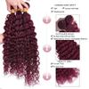 FuivJuix #99J Burgundy Bundles Water Wave Bundles Human Hair 30 30 30 Inch Brazilian Virgin Hair Wine Red Water Wave Bundles Human Hair Extensions 3 Bundle 50 Gram Per Bundle view 3