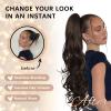 ZQIAN BEAUTY Clip on Ponytails for Women - 26 Inch Long Ponytail Extension, Wavy Pony Tails Hair Extensions, Synthetic Hair Extensions Ponytail, Clip in Ponytail (Color: Chocolate Brown) view 3