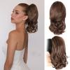 14 Inch Ponytail Extension - Clip in Ponytail Hair Extensions, Curly Wavy Pony Tails Hair Extensions, Synthetic Claw Clip Ponytail Extension for Women (Color: Medium Brown Mixed Honey Blonde) view 1
