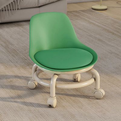 Acrylic Stool with Wheels, Pulley Stool and Backrest Heavy-Duty Pulley Wheels, 360Swivel Ergonomic with PU seat Cushion with Durable Cushioned Design for Home Garage Library (Color*2)