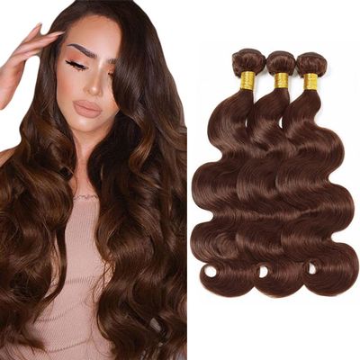 FuivJuix #4 Brown Bundles Body Wave Bundles Human Hair 24 24 24 Inch Brazilian Virgin Hair Chocolate Body Wave Bundles Human Hair Extensions 3 Bundle 50 Gram Per Bundle