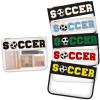 Aliceset 6 Pcs Soccer Chenille Letter Preppy Patch Makeup Snack Bags, Gift for Women Waterproof PVC Cosmetic Organizer Storage, Flat Clear Portable Toiletry Zipper Pouch(Black, White) view 1