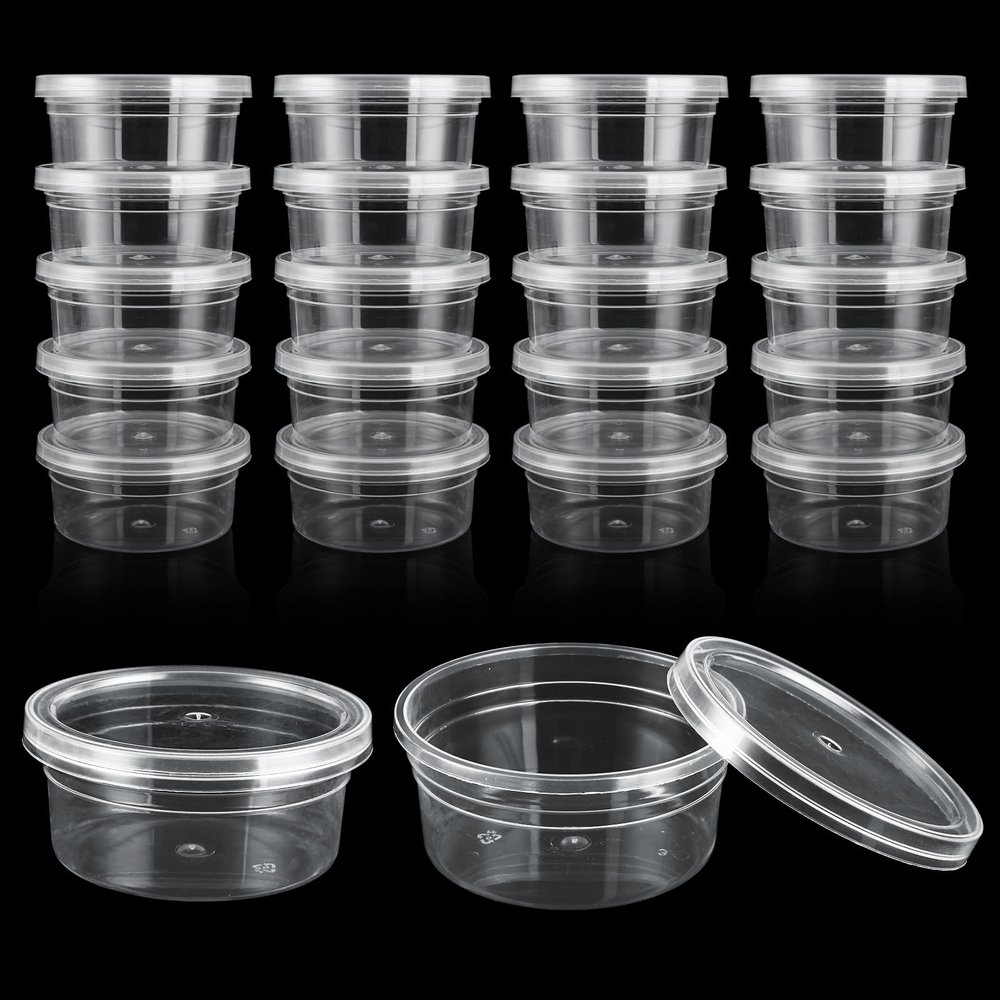 150 Pack 4oz Slime Containers with Lids, Small Plastic Storage Containers for Slime, Bead, Foam Ball, DIY Craft Making