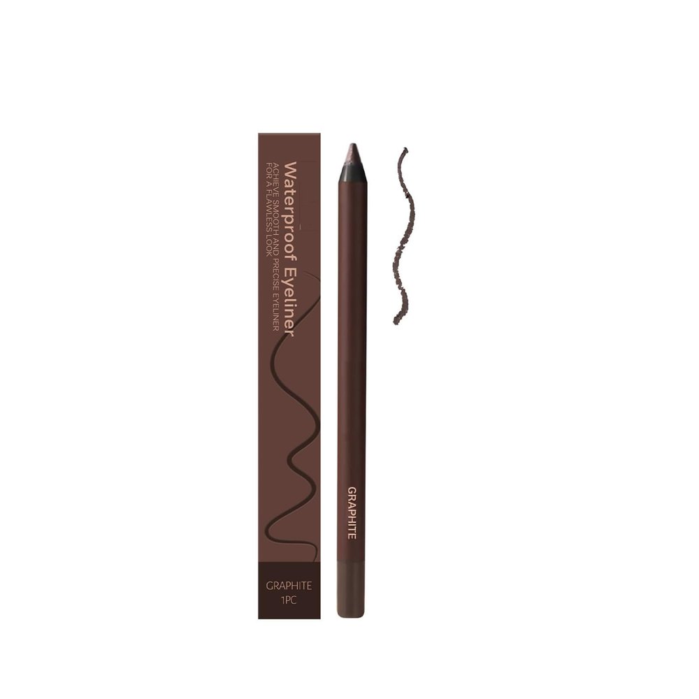 24 Hr Waterproof Eyeliner Duo Sharpenable Eye Pencil, 2 in 1 Eyeliner Pencil Waterproof, Smooth and Easy to Color, Smudge-Proof (Graphite)