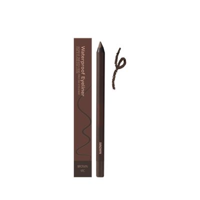 24 Hr Waterproof Eyeliner Duo Sharpenable Eye Pencil, 2 in 1 Eyeliner Pencil Waterproof, Smooth and Easy to Color, Smudge-Proof (Brown)