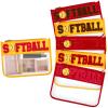 Aliceset 6 Pcs Softball Chenille Letter Preppy Patch Makeup Snack Bags, Gift for Women Waterproof PVC Cosmetic Organizer Storage, Flat Clear Portable Toiletry Zipper Pouch(Red, Yellow) view 1