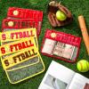 Aliceset 6 Pcs Softball Chenille Letter Preppy Patch Makeup Snack Bags, Gift for Women Waterproof PVC Cosmetic Organizer Storage, Flat Clear Portable Toiletry Zipper Pouch(Red, Yellow) view 2