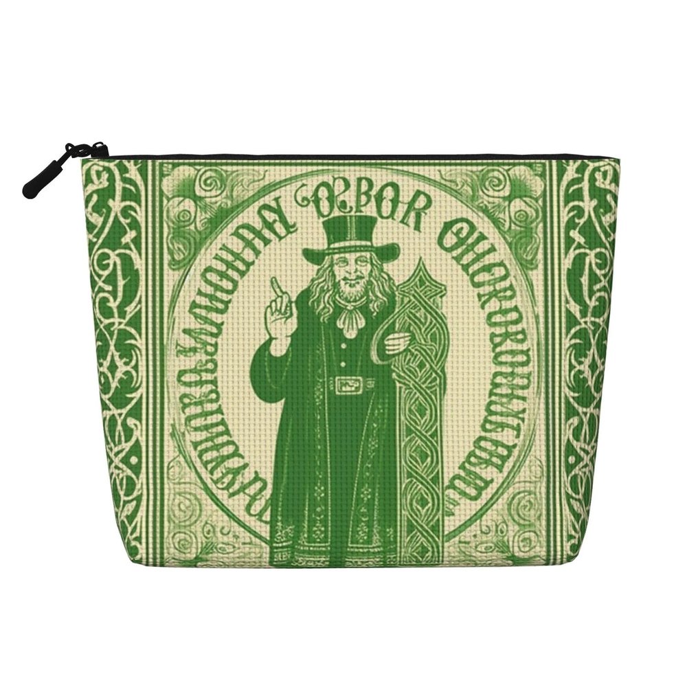 GDSHJKLW Linen Makeup Bag For Women, Waterproof Travel Cosmetic Organizer Lightweight Zipper Travel Toiletry Bag Organizer Irish Blessing St Patrick'S Day Makeup Brushes Storage Bag