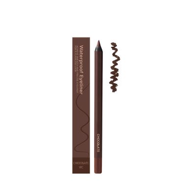 24 Hr Waterproof Eyeliner Duo Sharpenable Eye Pencil, 2 in 1 Eyeliner Pencil Waterproof, Smooth and Easy to Color, Smudge-Proof (Chocolate)