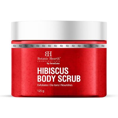 Hibiscus Body Scrub | Exfoliating & Hydrating Scrub for Glowing, Smooth Skin | Infused with Natural Botanicals & Essential Oils | For All Skin Types | 125g