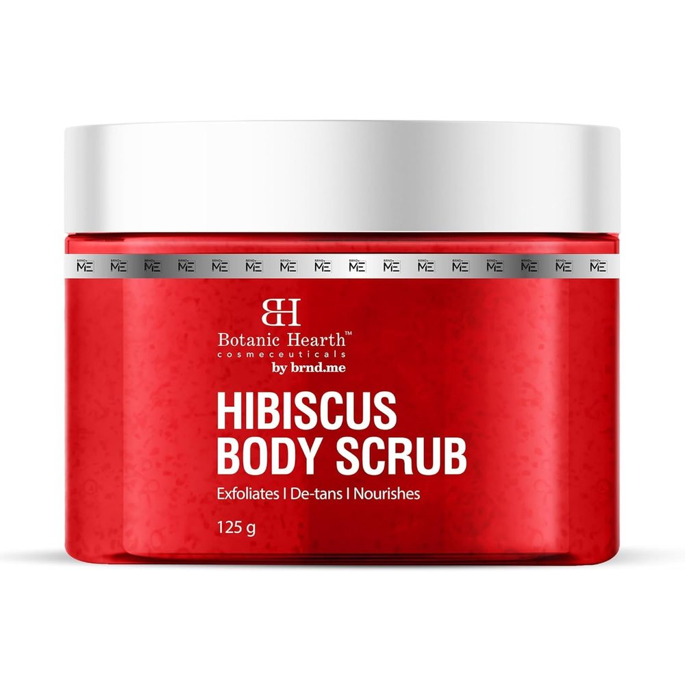 Hibiscus Body Scrub | Exfoliating & Hydrating Scrub for Glowing, Smooth Skin | Infused with Natural Botanicals & Essential Oils | For All Skin Types | 125g