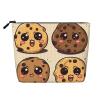 GDSHJKLW Linen Makeup Bag For Women, Waterproof Travel Cosmetic Organizer Lightweight Zipper Travel Toiletry Bag Organizer 3 Chocolate Chip Cookies Makeup Brushes Storage Bag view 1
