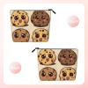 GDSHJKLW Linen Makeup Bag For Women, Waterproof Travel Cosmetic Organizer Lightweight Zipper Travel Toiletry Bag Organizer 3 Chocolate Chip Cookies Makeup Brushes Storage Bag view 2