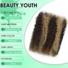 Afro Kinkys Bulk Human Hair for Mini Twist, Braiding, Loc Extensions & Crochet, 24 Inch 100g Highlight Kinky Curly Hair Bundles, 100% Real Human Hair Natural Black Afro Bulk for Dreadlocks view 2