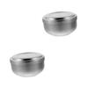 FOMIYES 2pcs Stainless Steel Shaving Bowl with Lid Durable Men Shaving Soap Bowl for Home Barber Use Compact Design for Easy Storage Practical Grooming Tool Silver view 1